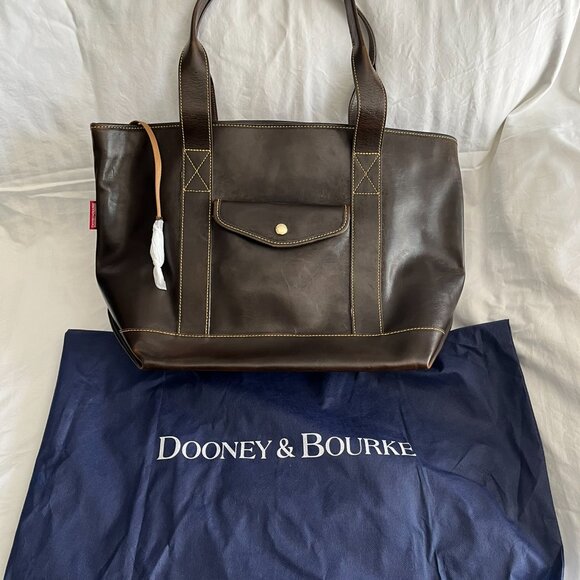 Dooney & Bourke Large Pocket Shopper Leather Tote - Picture 2 of 14